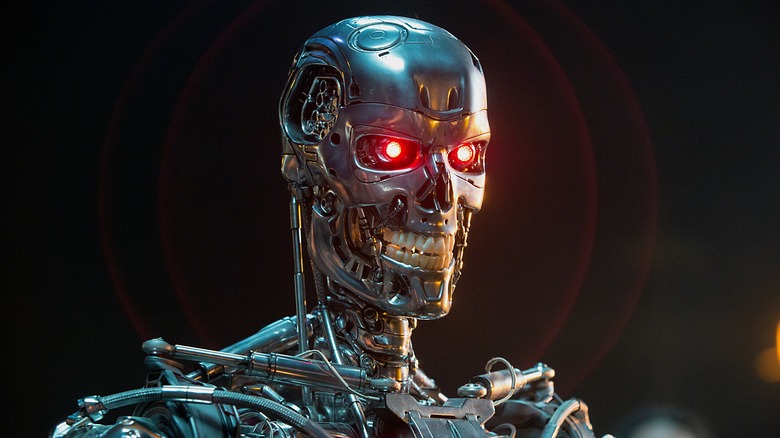 Terminator exoskeleton smiling
