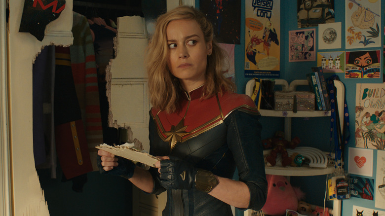 Captain Marvel looking concerned