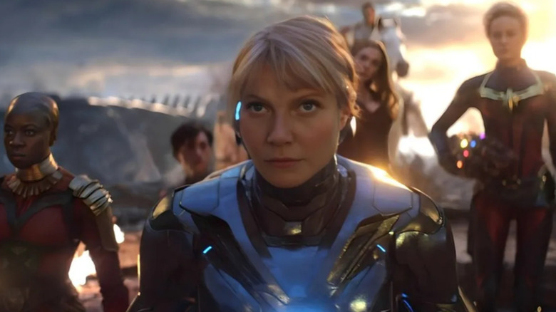 Pepper Potts standing with allies