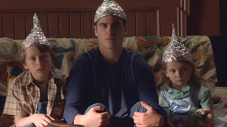 Hess family wearing tin foil hats