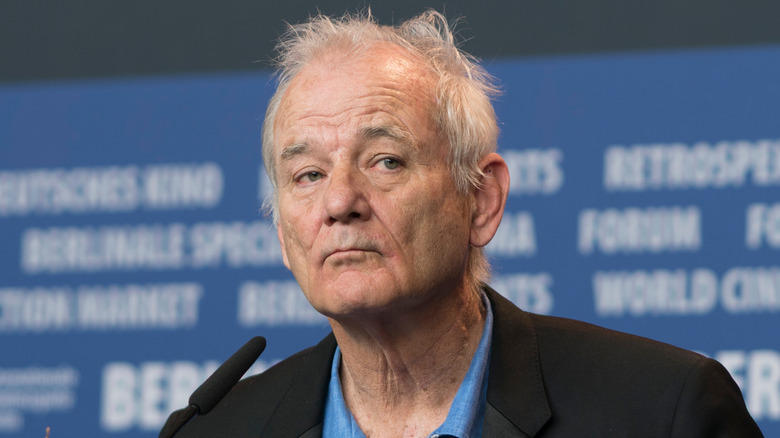 Bill Murray looking to the side at a press event